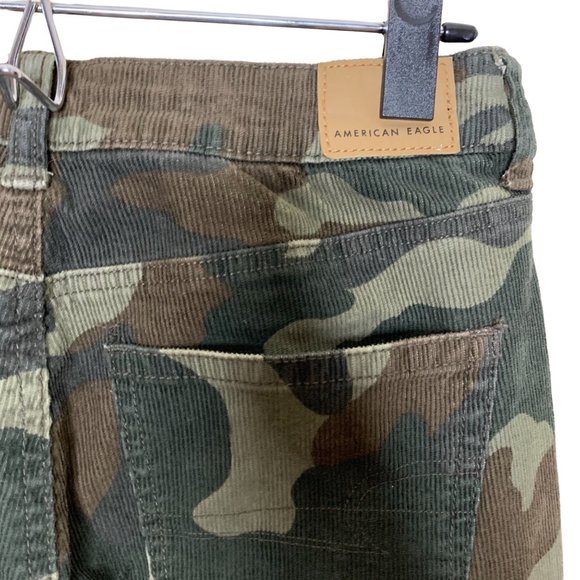 American Eagle Super Stretch Mom Jean Corduroy Camo Print Pants Women's Size 4 - Picture 7 of 10